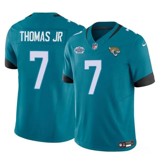 Men's Jacksonville Jaguars #7 Brian Thomas Jr Teal 2024 Draft Vapor Untouchable Limited Football Stitched Jersey